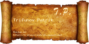 Trifunov Patrik névjegykártya